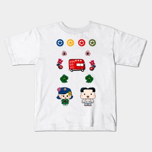 Kawaii North Korea sticker pack Kids T-Shirt